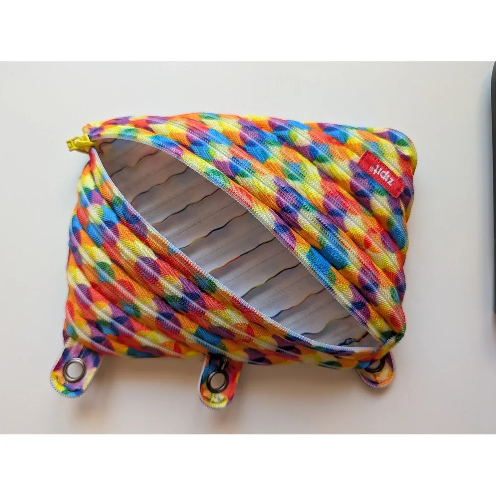 Zipit Rainbow Geometric 3 Ring Binder Pencil Case Zipper Pouch School Supplies